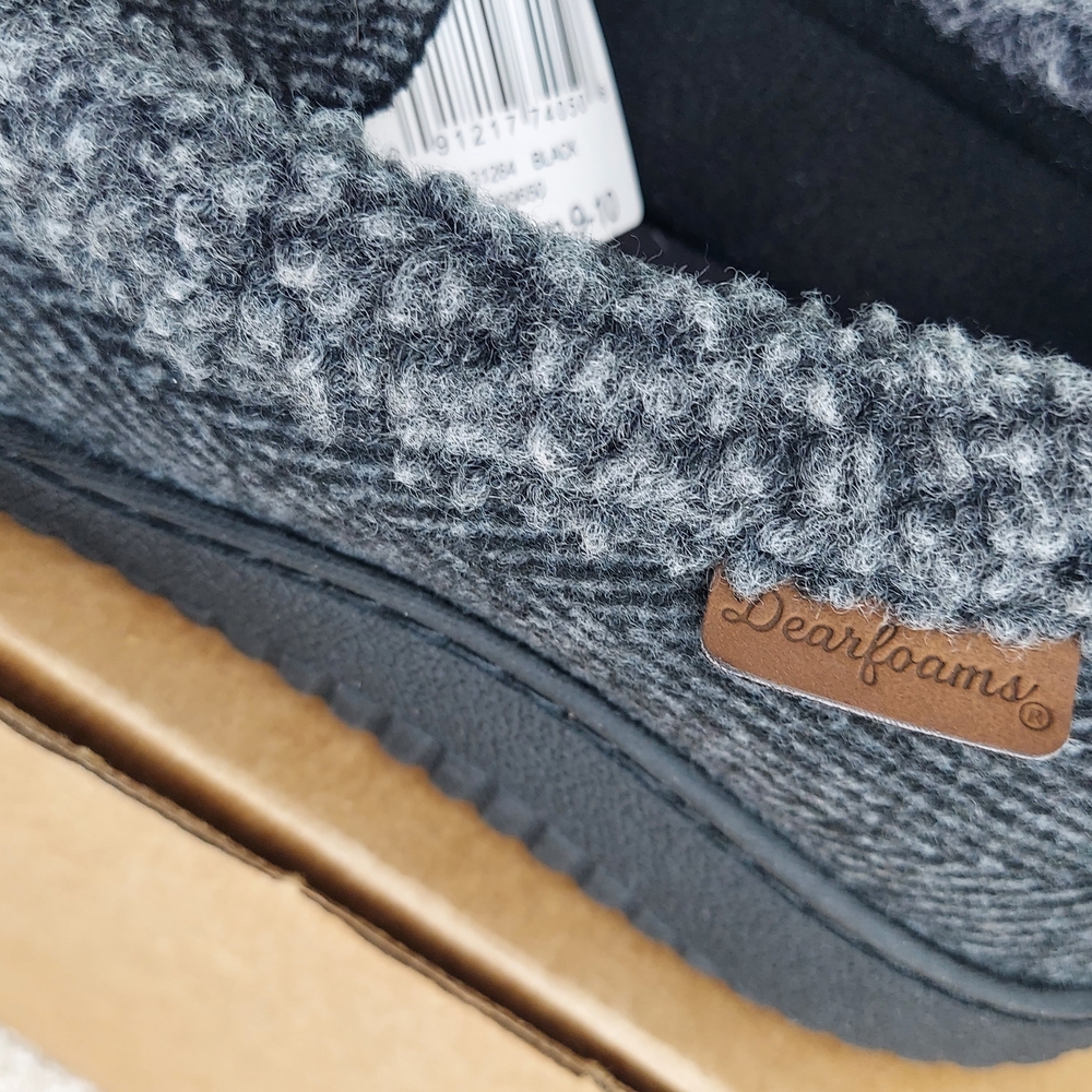 Dearfoams Men's Charcoal Slippers Men's Size 9-10 New With Tags - Picture 5 of 13